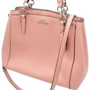 Coach Minetta Crossbody Shoulder Bag Convertible Pink Pebble Leather F57847